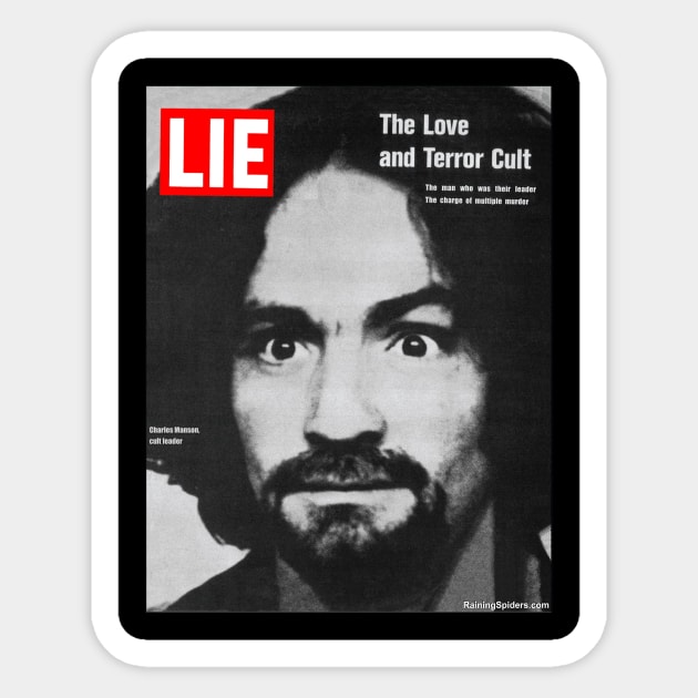 LIE Magazine Parody - Charles Manson - Manson Family Sticker by RainingSpiders